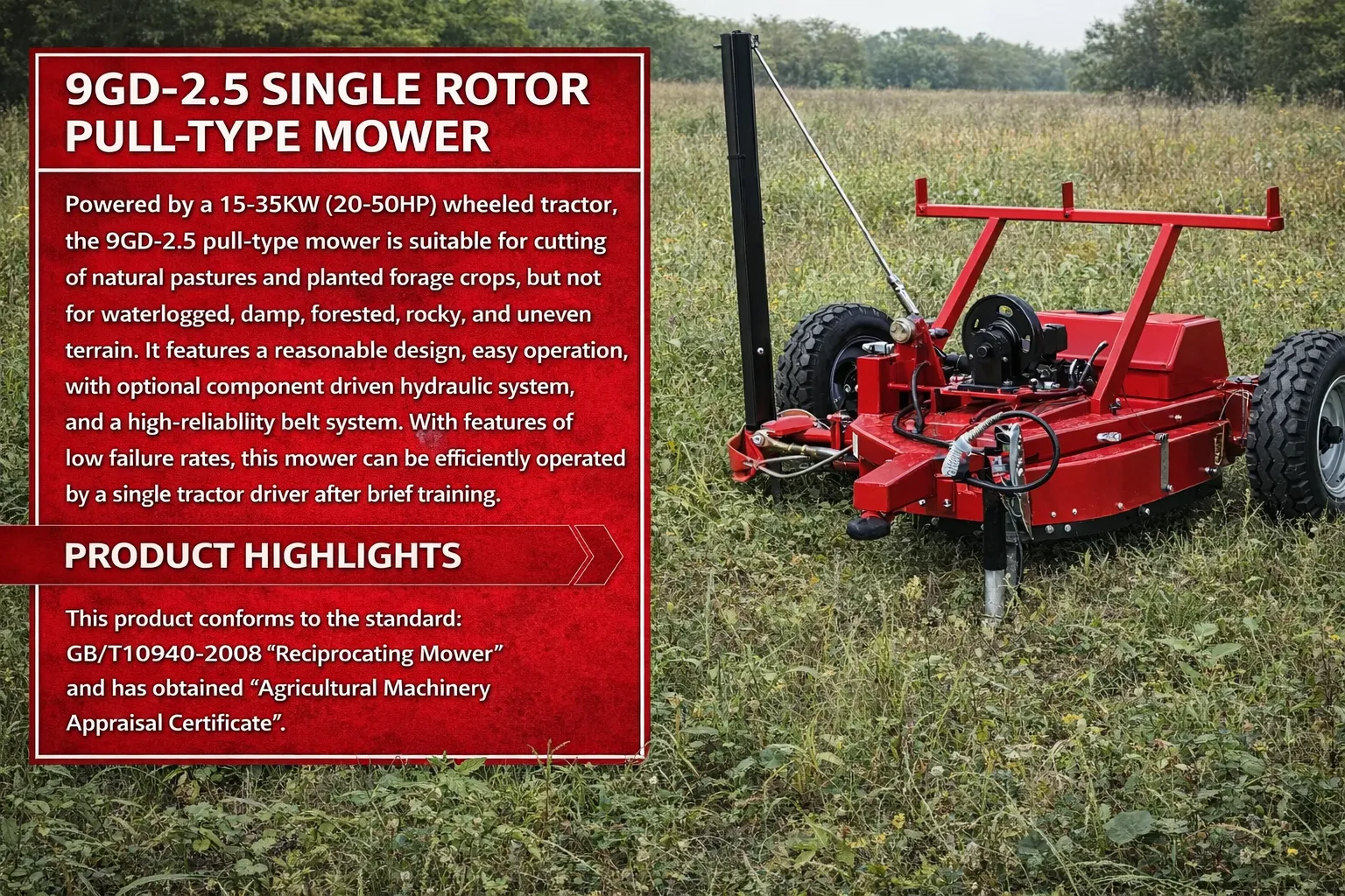 9GD-2.5 towed single-blade lawn mower application 1