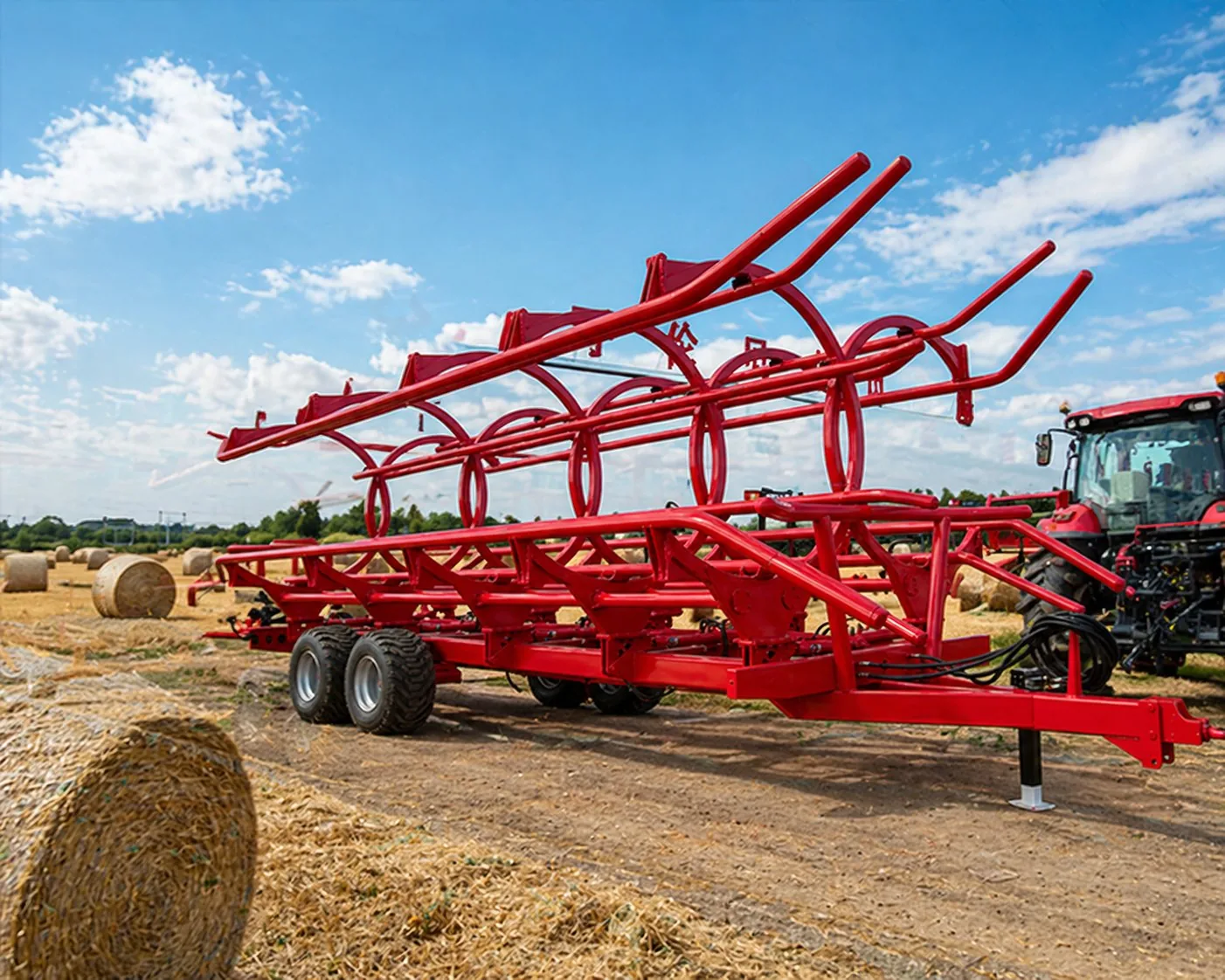 9JYY-4.5 Round Bale Pickup & Transporter Trailer Application 2